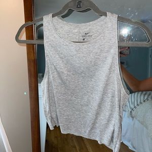 Nike cropped high neck tank size M dri fit gray